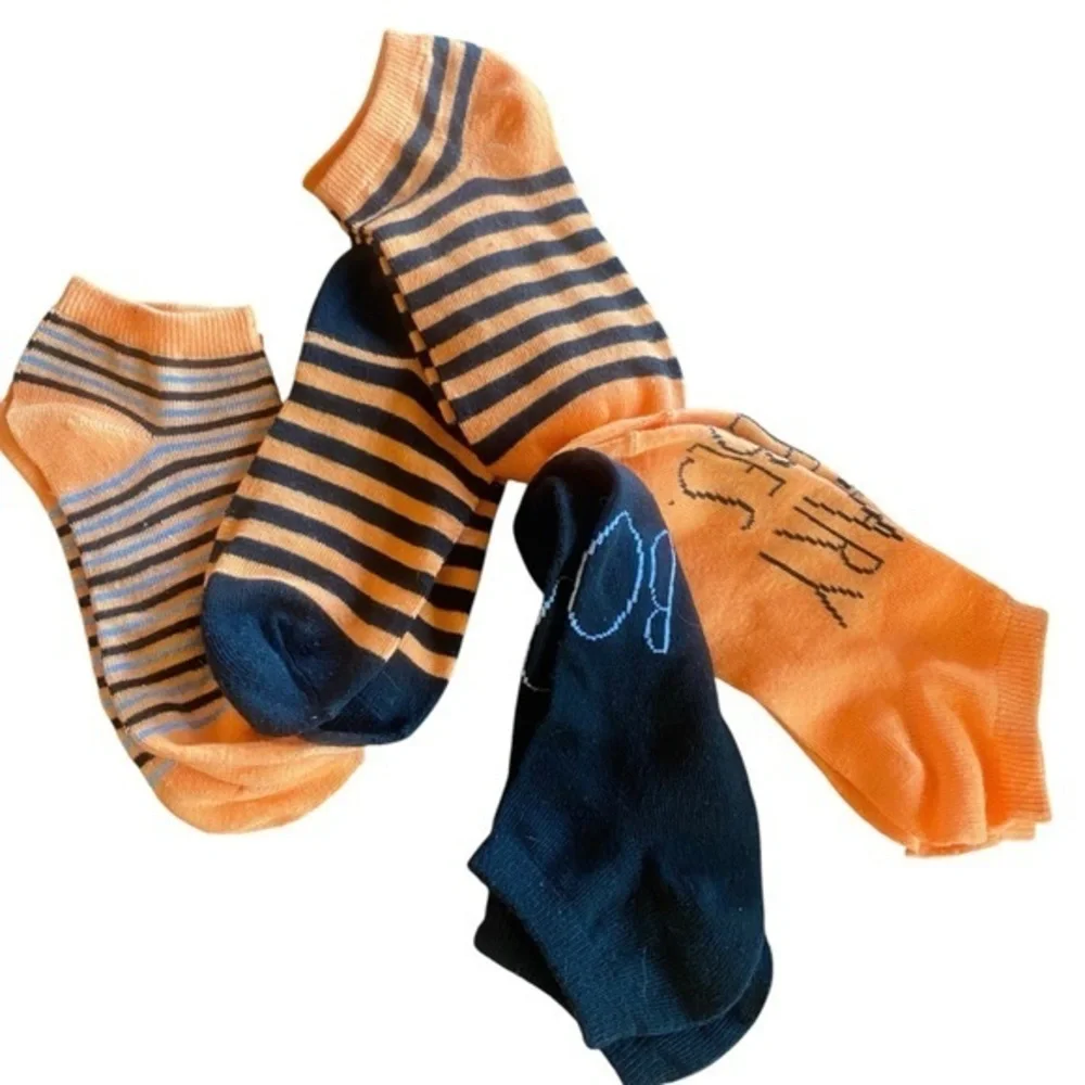 Rae Dunn Striped Orange and black Halloween Socks Set 5 pairs NWOT women’s